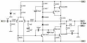 Power Amplifier OCL,teori power ocl,pengertian power ocl,rangkaian power ocl,contoh power amplifier ocl,power output capasitor less
